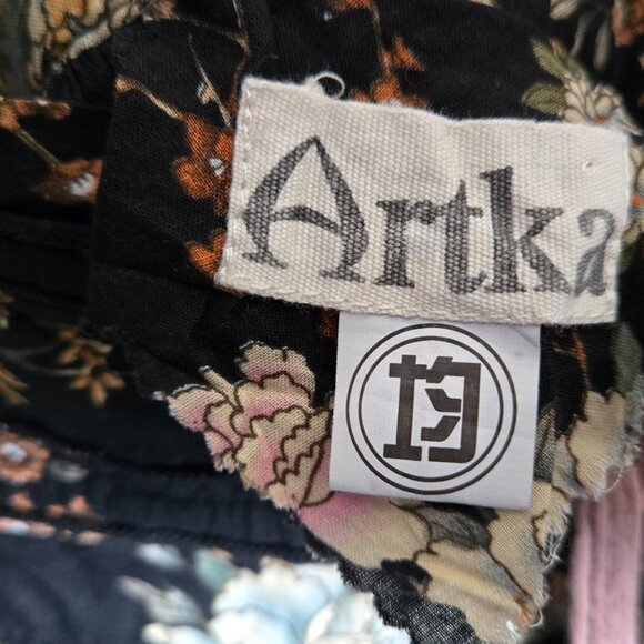 VINTAGE ARTKA HIGH WAISTED DRAWSTRING RUFFLED FULL FLORAL SKIRT S M L - Picture 9 of 16